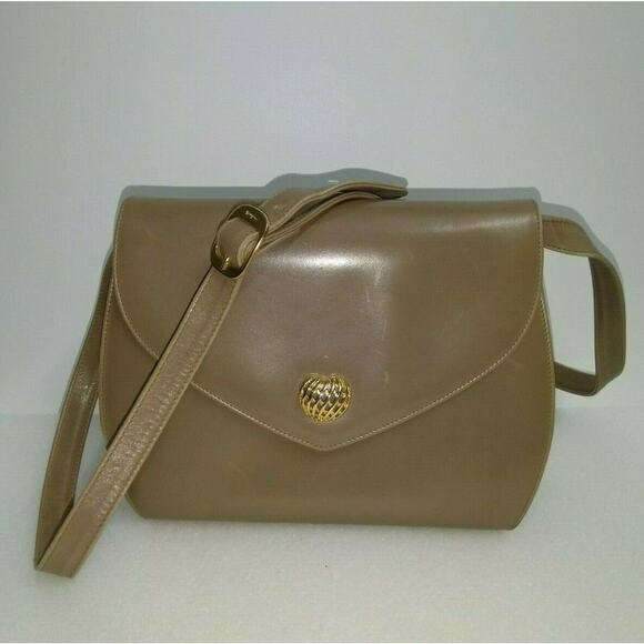 Salvatore Ferragamo Brown Leather Gold Hardware Crossbody Bag - Vintage - Picture 1 of 12